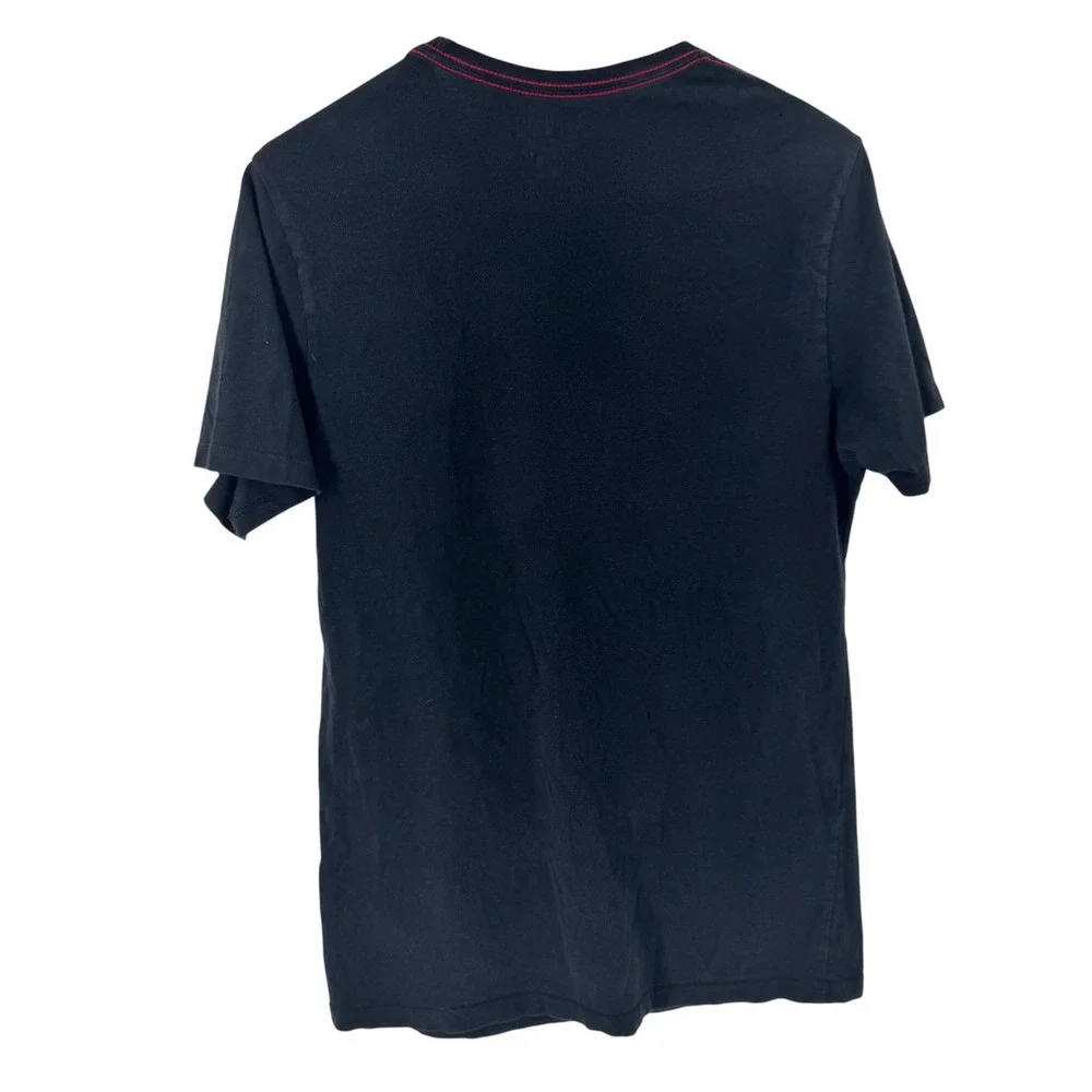 True Religion Mens Black Red‎ Buddha Drip Graphic T-Shirt XS Short Sleeve Tee